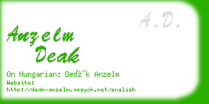 anzelm deak business card